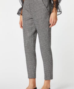 PANTALONE TAILORED IN PIED DE POULE ELASTICIZZATA - Carla G.