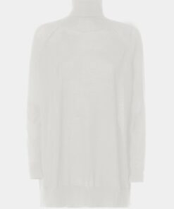 MAGLIA CON COLLO ALTO RISVOLTATO IN LANA MERINOS - Carla G.