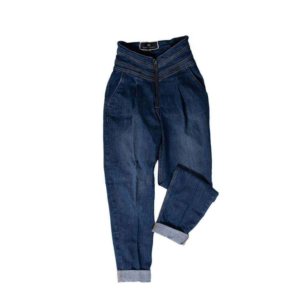 (image for) Jeans vita alta con zip a vista – Elisabetta franchi