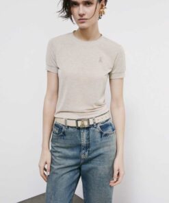Alternative view of T-shirt in maglia con logo strass - Patrizia Pepe