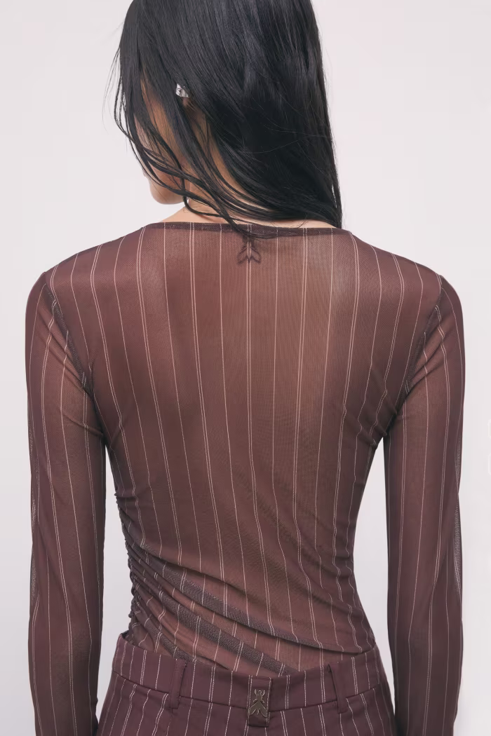 Top in tulle con motivo gessato - Patrizia Pepe - immagine 2