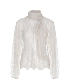 BLUSA IN PIZZO CON COLLO FOULARD - SoAllure